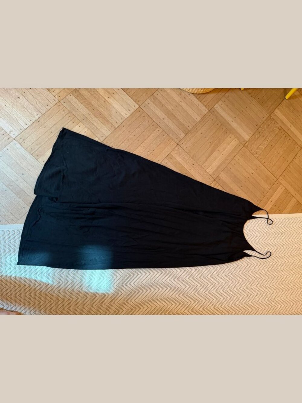 9seed Black Cotton Maxi Swim Cover Up Dress OS